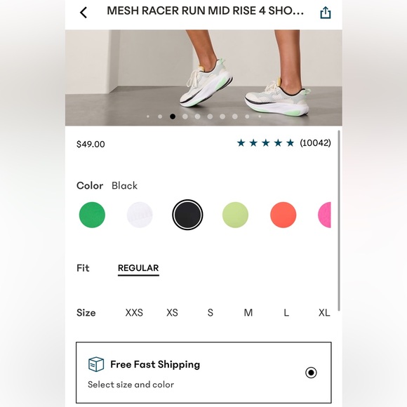 Athleta Mesh Racer Run Mid Rise Short - Picture 4 of 14